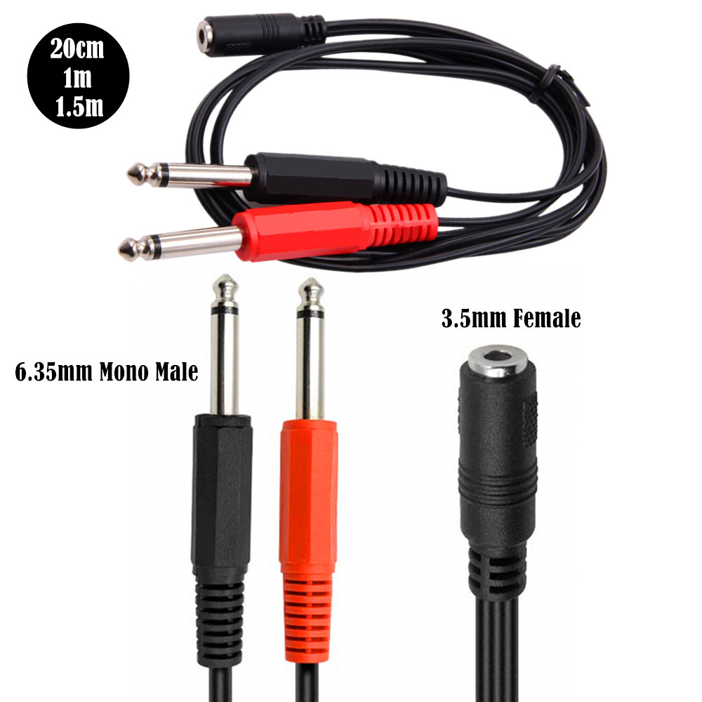 Audio Splitter Y - Cavo adattatore da 6,35 mm maschio