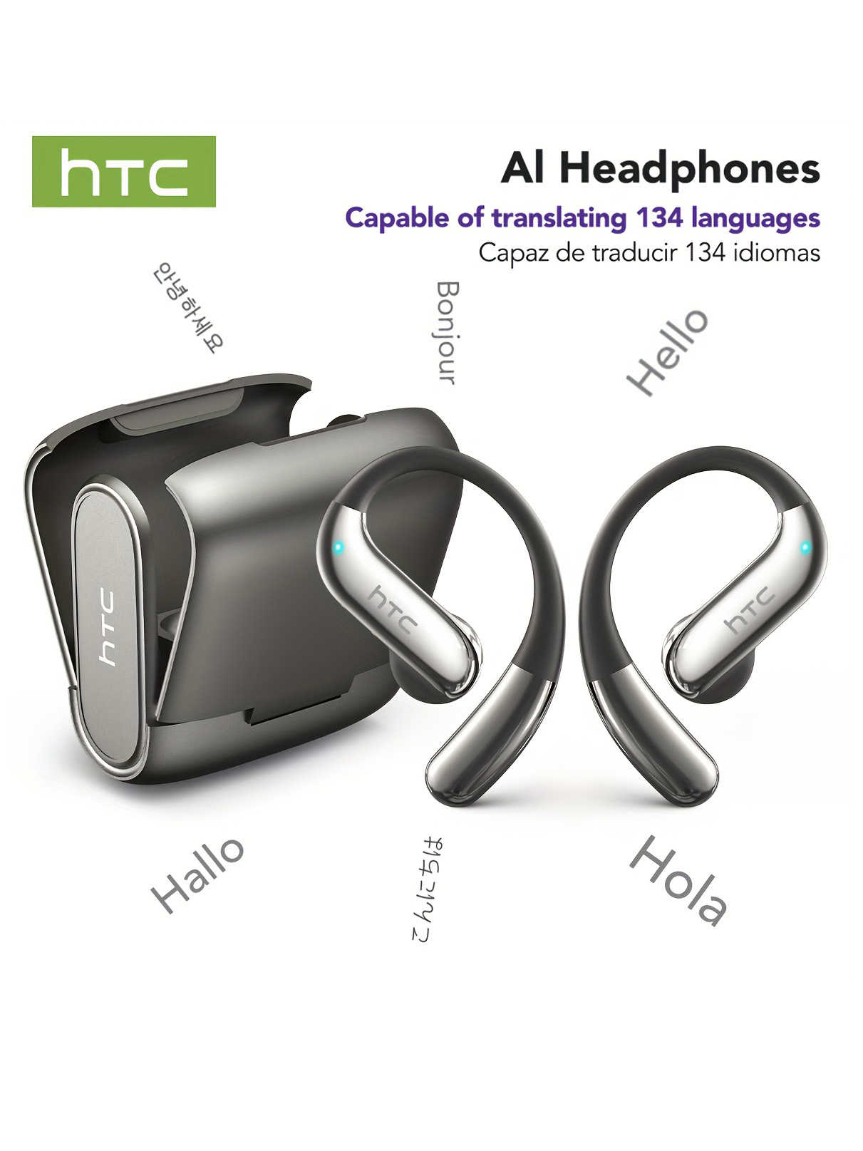 Noise Cancelling Headphone - Cuffie Bluetooth Open-Ear HTC 30 ore