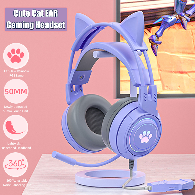 Gaming Headset Rgb - Cuffie da gioco con orecchio di
