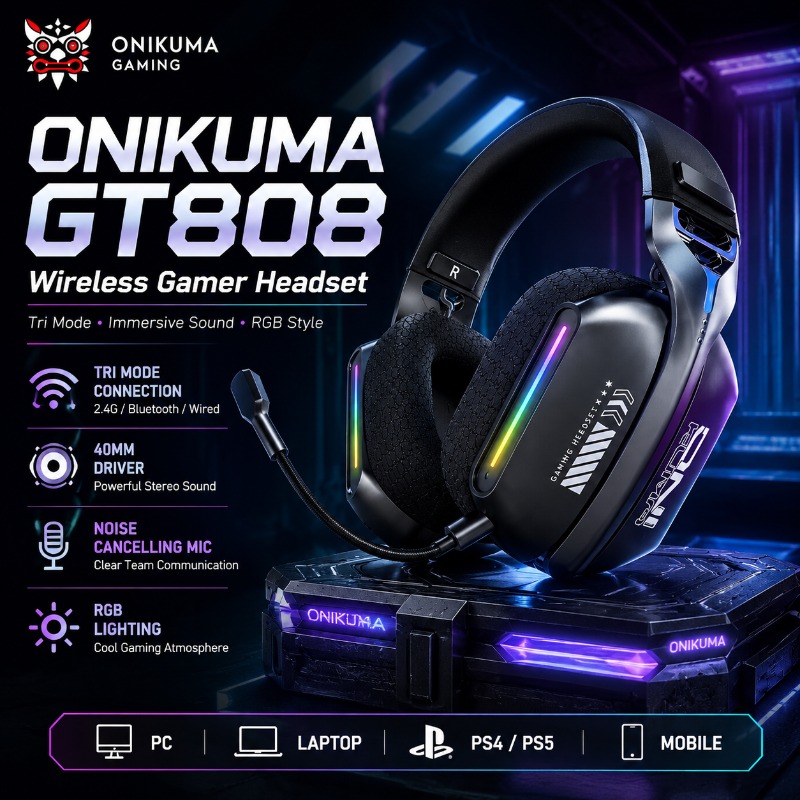 ONIKUMA GT808 Cuffie da gioco  - Gaming Headset Rgb recensione e prezzo