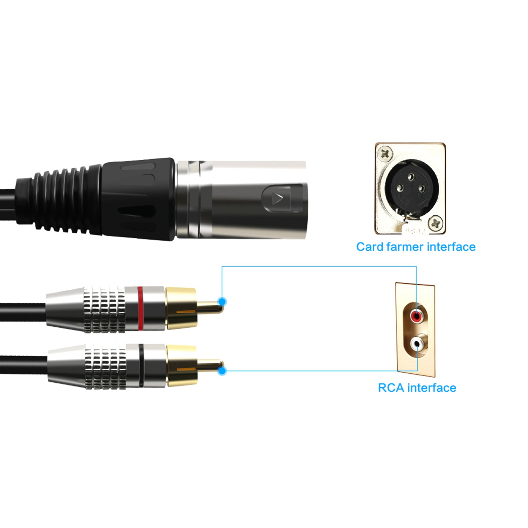 1 xlr maschio a 2 RCA spina ma - Audio Splitter Y recensione e prezzo